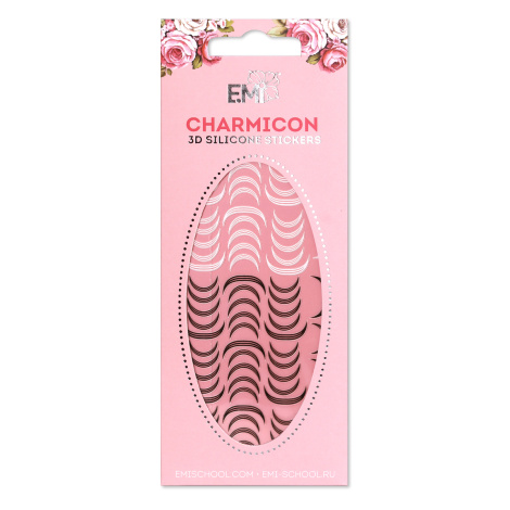 E.Mi Charmicon 3D Silicone Stickers Lunula #12 Black/White - samolepka