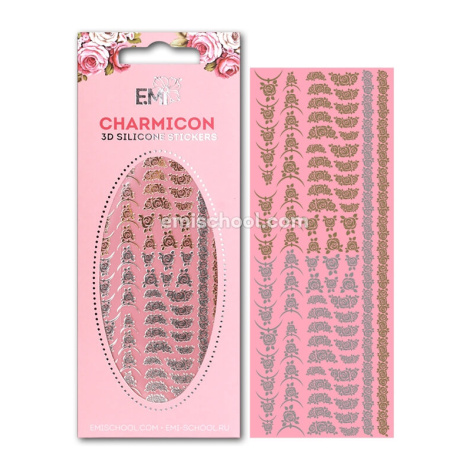 E.Mi Charmicon 3D Silicone Stickers Lunula MIX #23 Gold/Silver - samolepka