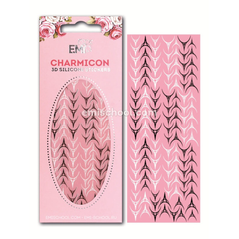 E.Mi Charmicon 3D Silicone Stickers Lunula #30 Black/White - samolepka