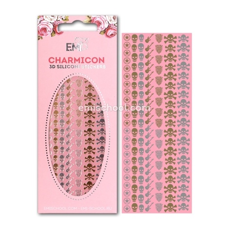 E.Mi Charmicon 3D Silicone Stickers Rock MIX Gold/Silver - samolepka
