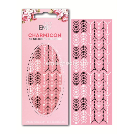 E.Mi Charmicon 3D Silicone Stickers Lunula #34 Black/White - samolepka