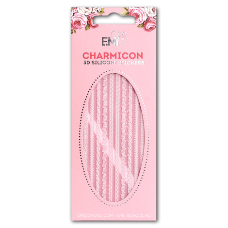 E.Mi Charmicon 3D Silicone Stickers Ornament MIX White #2 - samolepka