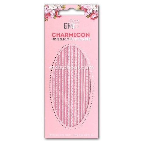 E.Mi Charmicon 3D Silicone Stickers Lace MIX White #3 - samolepka