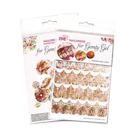 E.Mi Vodolepka Naildress Slider Design Gold Cloth