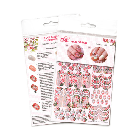 E.Mi Vodolepka Naildress Slider Design Peach Roses