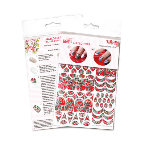 E.Mi Vodolepka Naildress Slider Design Red SIlk