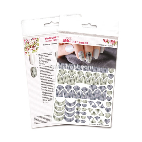 E.Mi Vodolepka Naildress Slider Design Knitted Manicure