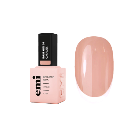 E.MiLac Base Gel Caramel #09, 9 ml. - Modelační kamuflážní báze