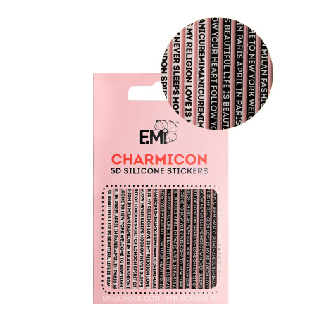 E.Mi Charmicon 3D Silicone Stickers #94 Words - samolepka
