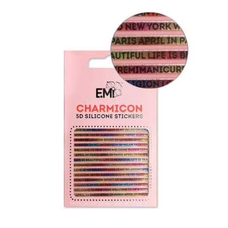 E.Mi Charmicon 3D Silicone Stickers #103 Words - samolepka