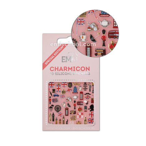E.Mi Charmicon 3D Silicone Stickers England - samolepka