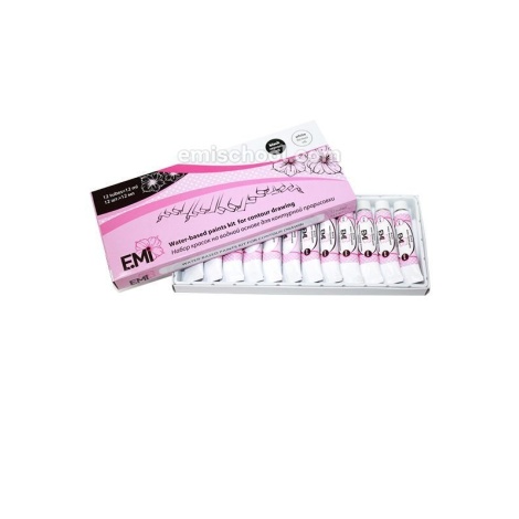 E.Mi Sada barev na vodní bázi - 12 x 12ml tuba