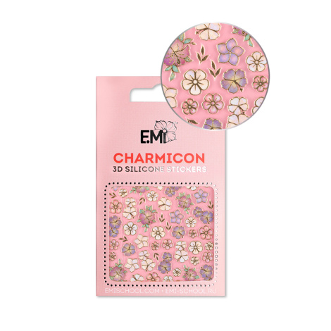 E.Mi Charmicon 3D Silicone Stickers #134 Flowers MIX - samolepka