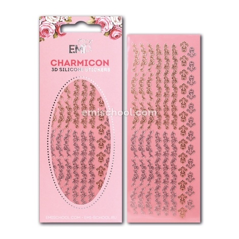 E.Mi Charmicon 3D Silicone Stickers Swirl #1 Gold/Silver - samolepka