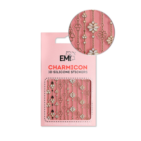 E.Mi Charmicon 3D Silicone Stickers #154 Floral Art - samolepka