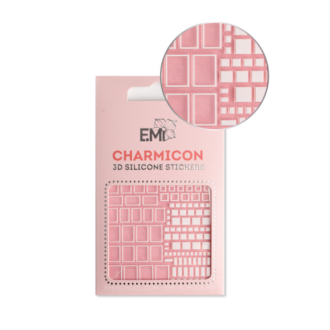 E.Mi Charmicon 3D Silicone Stickers #161 Squares White - samolepka