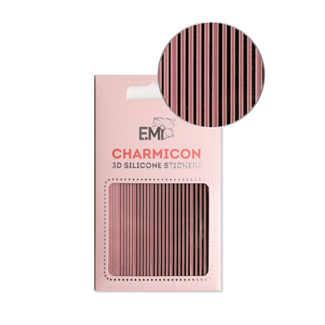 E.Mi Charmicon 3D Silicone Stickers #162 Lines Black - samolepka