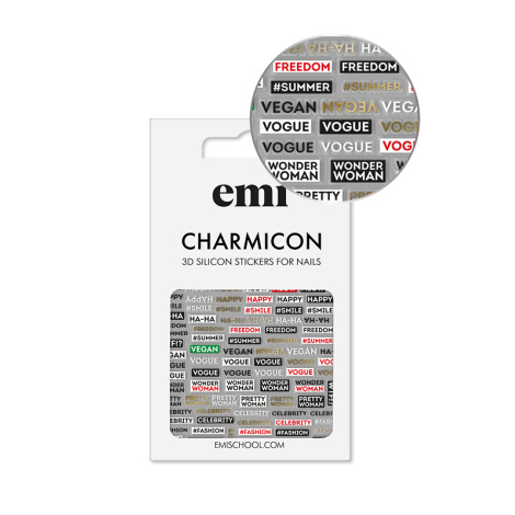E.Mi Charmicon 3D Silicone Stickers #179 Phrases - samolepka