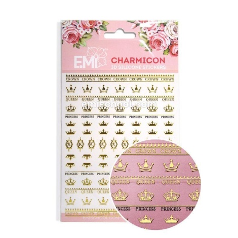 E.Mi Charmicon 3D Silicone Stickers Crowns - samolepka