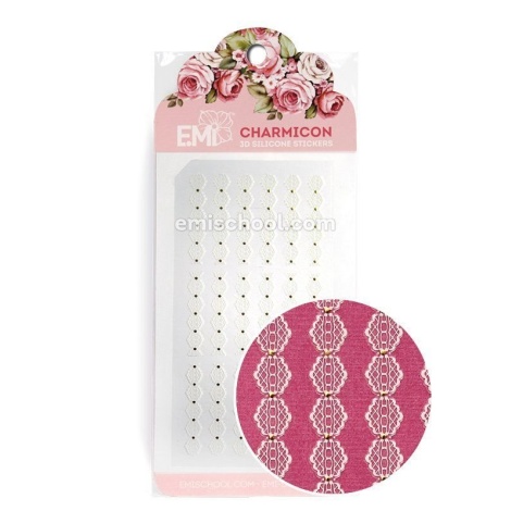 E.Mi Charmicon 3D Silicone Stickers Ornament White #3 - samolepka