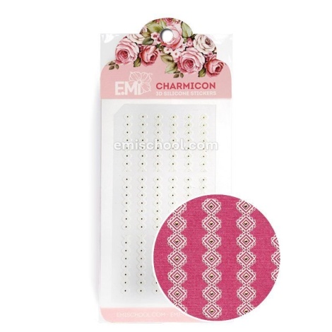 E.Mi Charmicon 3D Silicone Stickers Ornament White #5 - samolepka