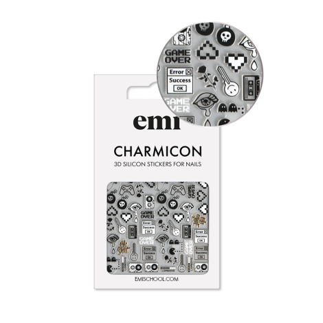 E.Mi Charmicon 3D Silicone Stickers #188 Game Over - samolepka