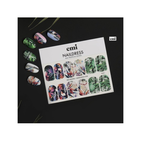 E.Mi Vodolepka/šablóna - Naildress Slider Design #64 Tropical leaves